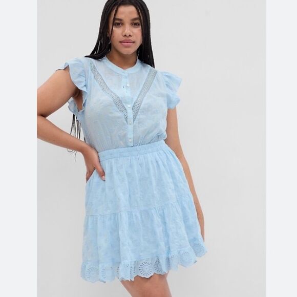 GAP Blue V-Neck Flutter Sleeve Sundress SOLD OUT IN ALL STORES ONLINE !! NWT - Picture 1 of 5